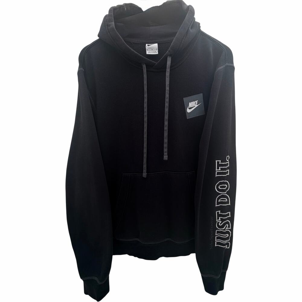 Nike Sportswear Just Do It Pullover Hoodie Men's Medium Black
